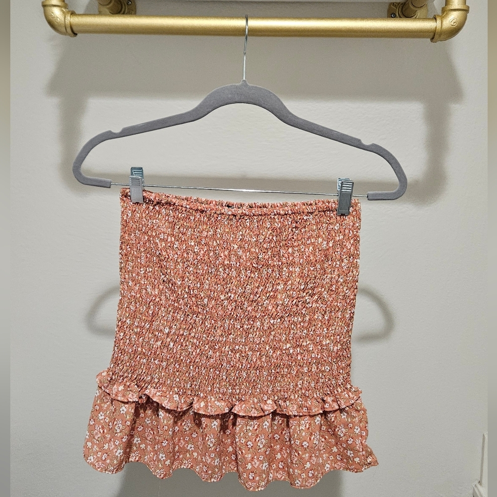 Love Tree Floral Mini Skirt - Coral